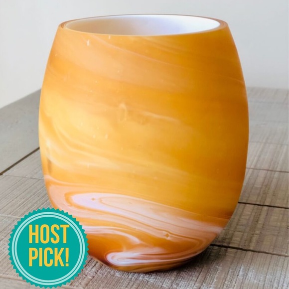 Pier 1 Other - Pier 1 Imports Small Orange Swirl Tealight Holder